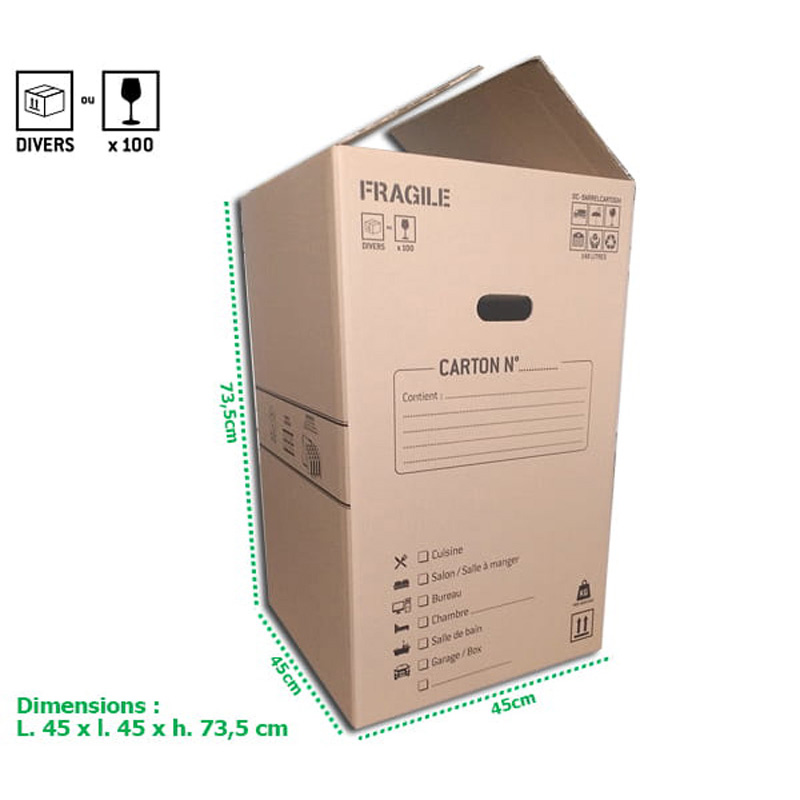 Carton barrel grand modèle écru - National Box