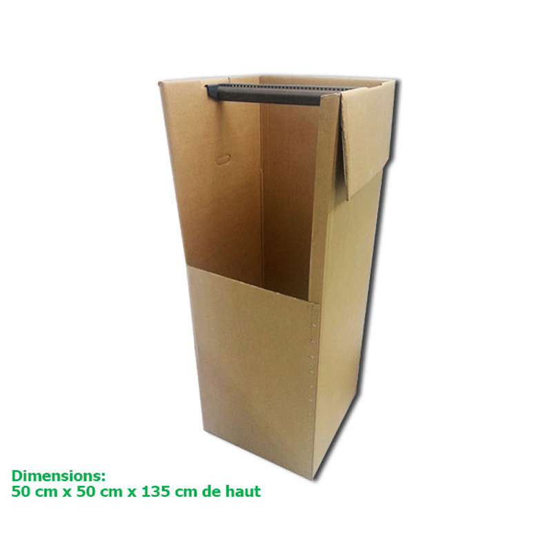 Caisse penderie 50x50x135 avec porte cintre - CBJ Emballages